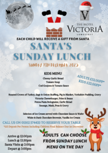 Santa Sunday Fun Lunch Menu Hotel Victoria